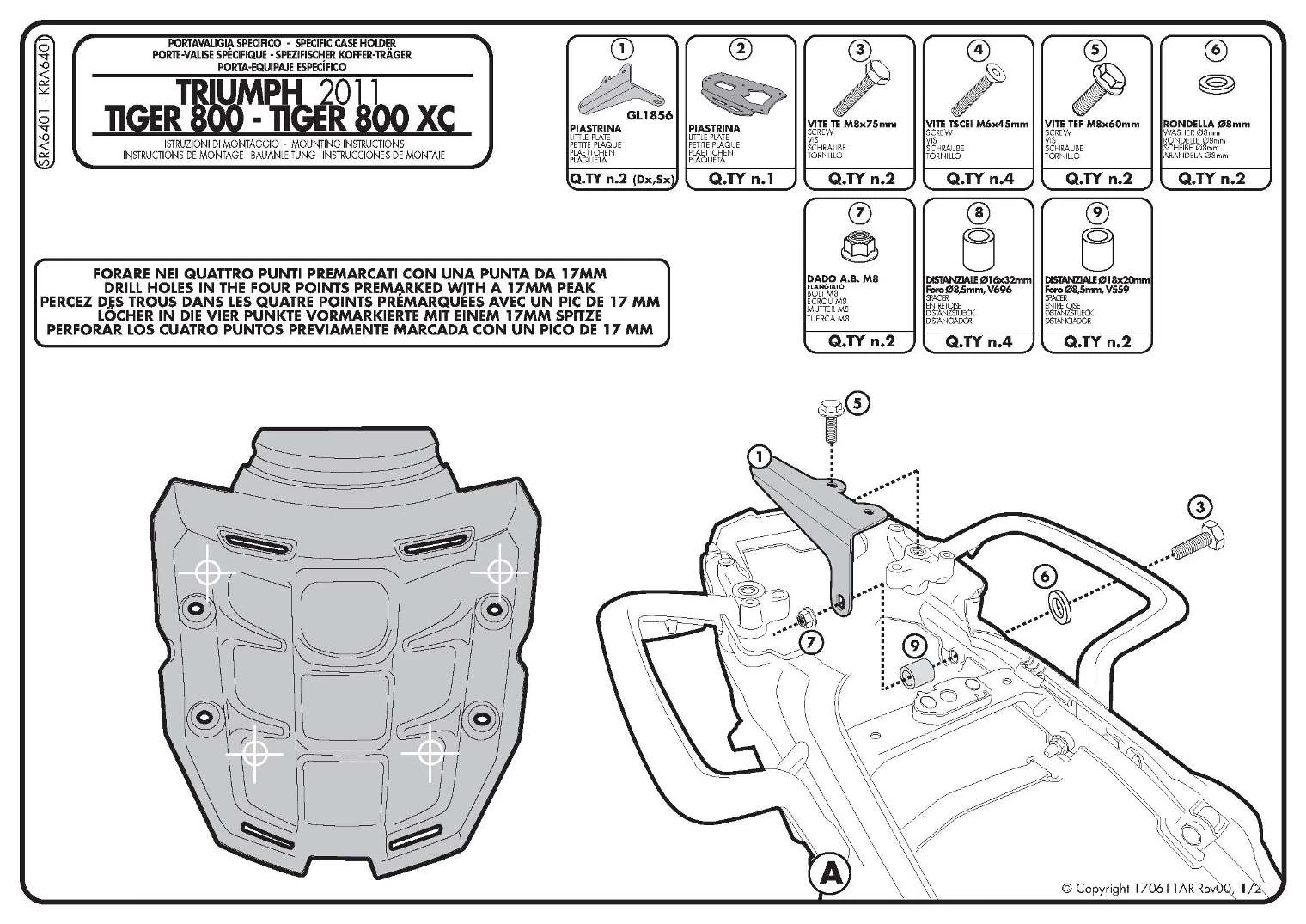 Givi SRA6401 Specific Rack For Triumph Tiger 800 '11-up - Image 2