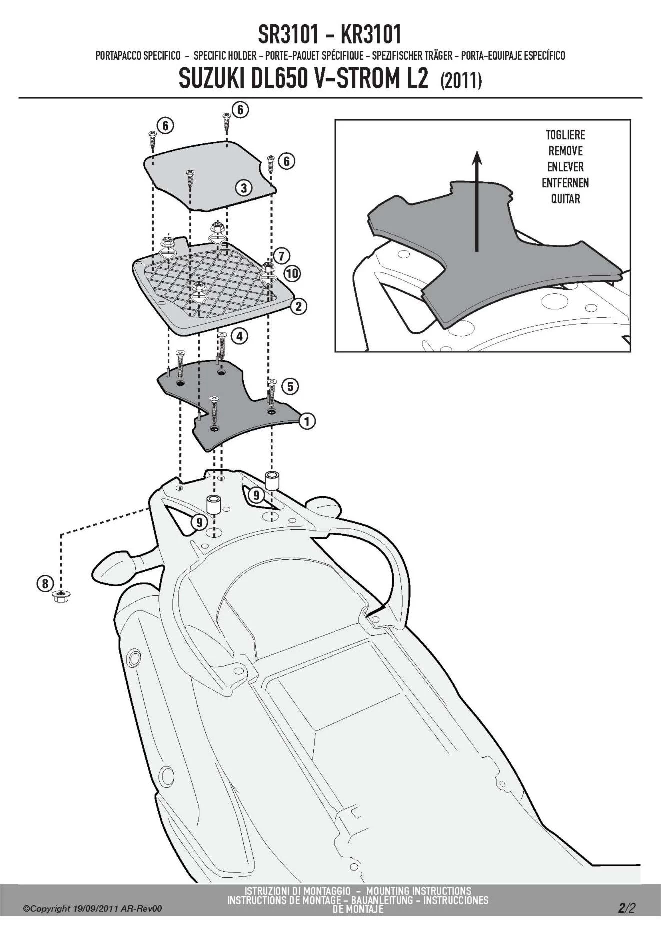 Givi SR3101 Specific Rack For Suzuki DL650 V-Strom (2011-current) - Image 3
