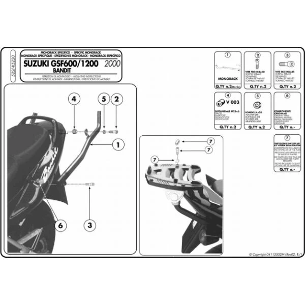Givi 522F Monorack Sidearms For Suzuki GSF600 (2000-2004) - Image 2
