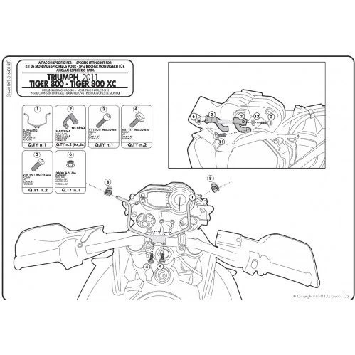 Givi D6401Kit Windshield Fitting Kit For Triumph Tiger 800 2011-2017 - Image 2