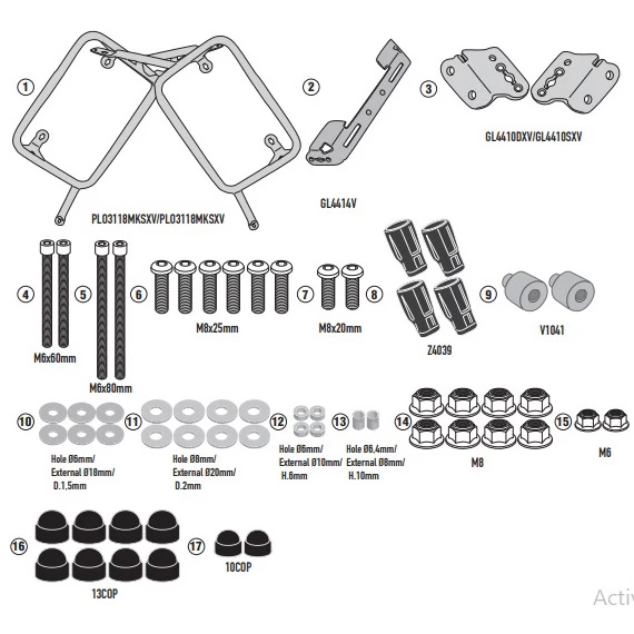 Givi PLO3118MK Sidecase Hardware For Suzuki V-Strom 1050 / XT (2020-)