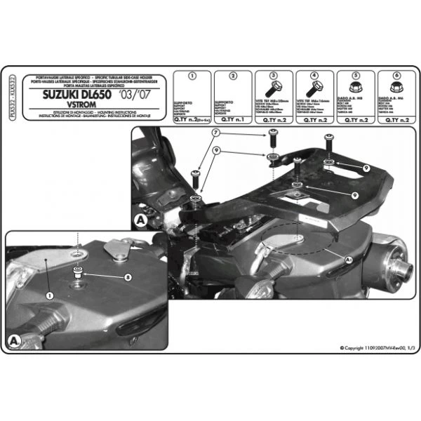 Givi PLX532 V35 Sidecase Hardware For Suzuki DL650 V-Strom (2004-2011) - Image 2