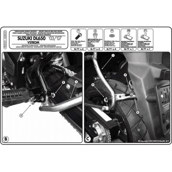 Givi PLX532 V35 Sidecase Hardware For Suzuki DL650 V-Strom (2004-2011) - Image 3