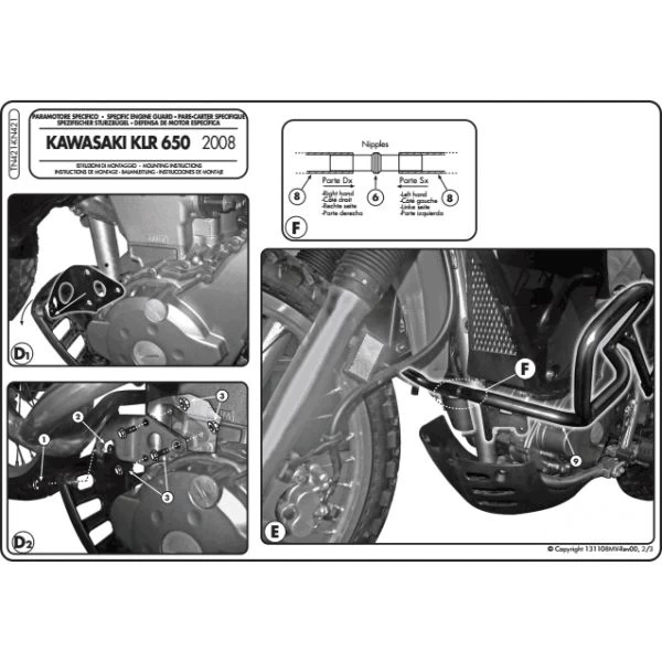 Givi TN421 Engine Guards For Kawasaki KLR650E (2008-2018) - Image 3